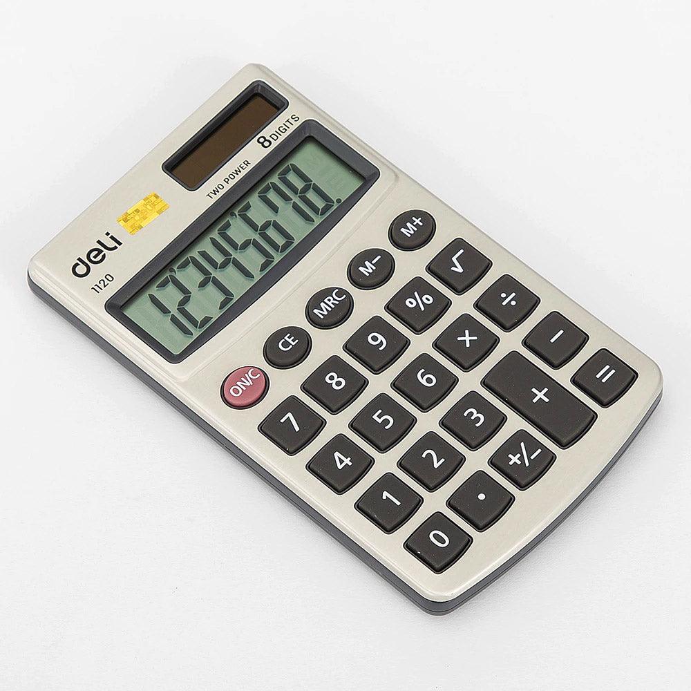Deli E1120 Mini Calculator Metal Pocket 8-digit  with Cover - Karout Online -Karout Online Shopping In lebanon - Karout Express Delivery 