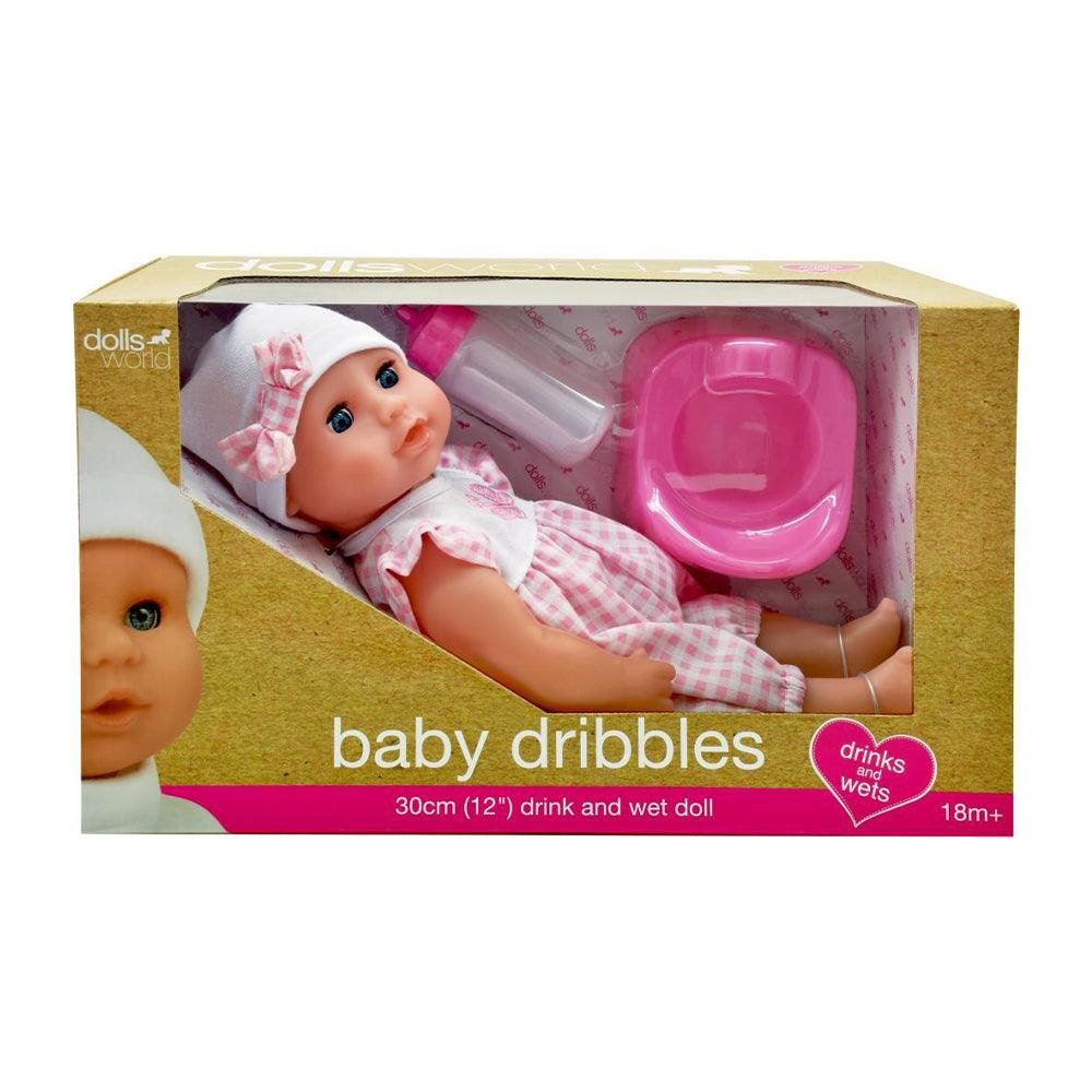 Dolls World Baby Dribbles Drink & Wet Doll 30 cm - Karout Online -Karout Online Shopping In lebanon - Karout Express Delivery 
