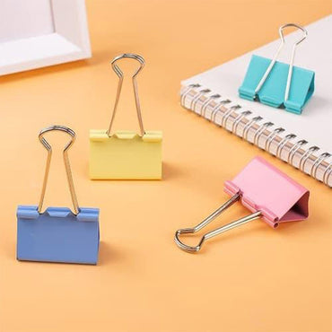 Deli E8552A Colorful Binder Clips 24 pcs 41mm - Karout Online -Karout Online Shopping In lebanon - Karout Express Delivery 