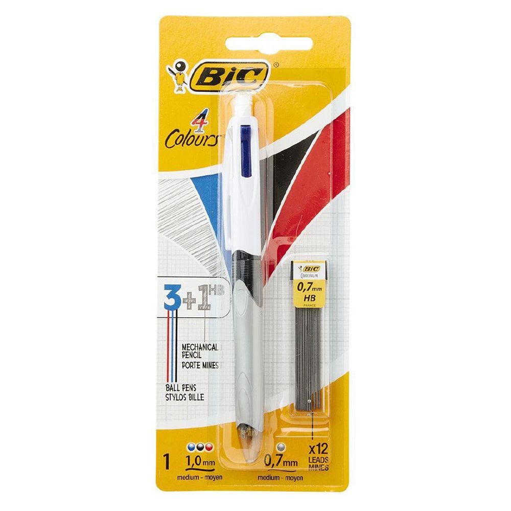 BIC 4 Colors 3+1 Ballpoint Pen Pencil Multi Colored - Karout Online -Karout Online Shopping In lebanon - Karout Express Delivery 