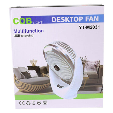 Multifunction Cob Light Desktop Fan Usb Charging / 245-17 - Karout Online -Karout Online Shopping In lebanon - Karout Express Delivery 