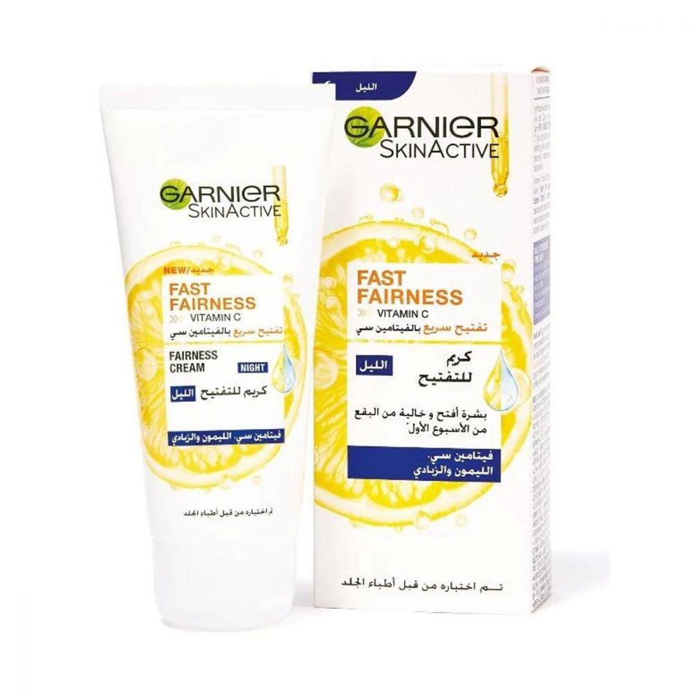Garnier Fast Fairness Night Cream with Vitamin C Lemon and Yoghurt 50ml - Karout Online -Karout Online Shopping In lebanon - Karout Express Delivery 