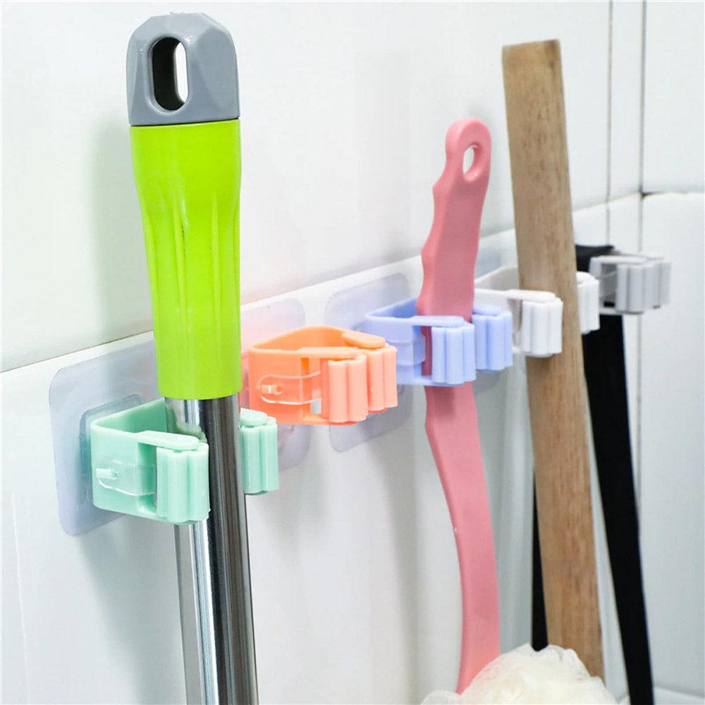 Plastic Wall Mounted Mop Organizer Holder 4 Pieces / 22FK047 - Karout Online -Karout Online Shopping In lebanon - Karout Express Delivery 