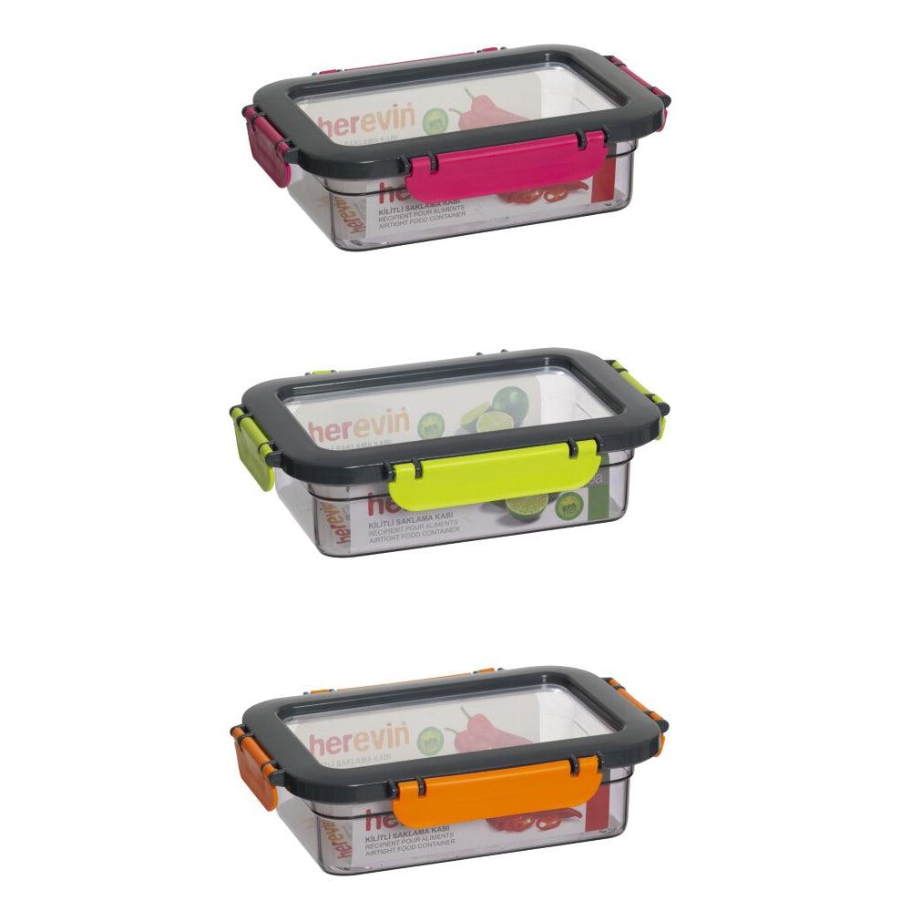 Herevin Airtight Food Container Combine Colors  / 0.6Lt - Karout Online -Karout Online Shopping In lebanon - Karout Express Delivery 