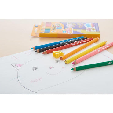 Bic Kids Color Super Soft 8 Colors pencil sharpener / 8 Pieces - Karout Online -Karout Online Shopping In lebanon - Karout Express Delivery 