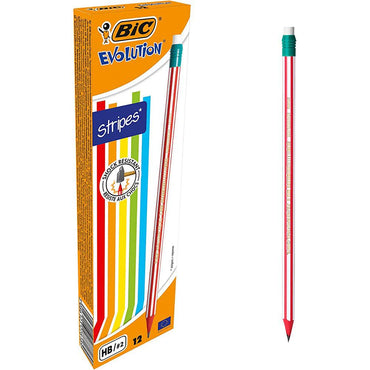 Bic Evolution 646 HB Pencil with Eraser 78189 / 12 Pieces - Karout Online -Karout Online Shopping In lebanon - Karout Express Delivery 