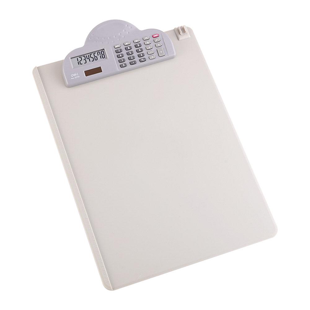 Deli E9259 Clip Board With Calculator A4 GREY - Karout Online -Karout Online Shopping In lebanon - Karout Express Delivery 