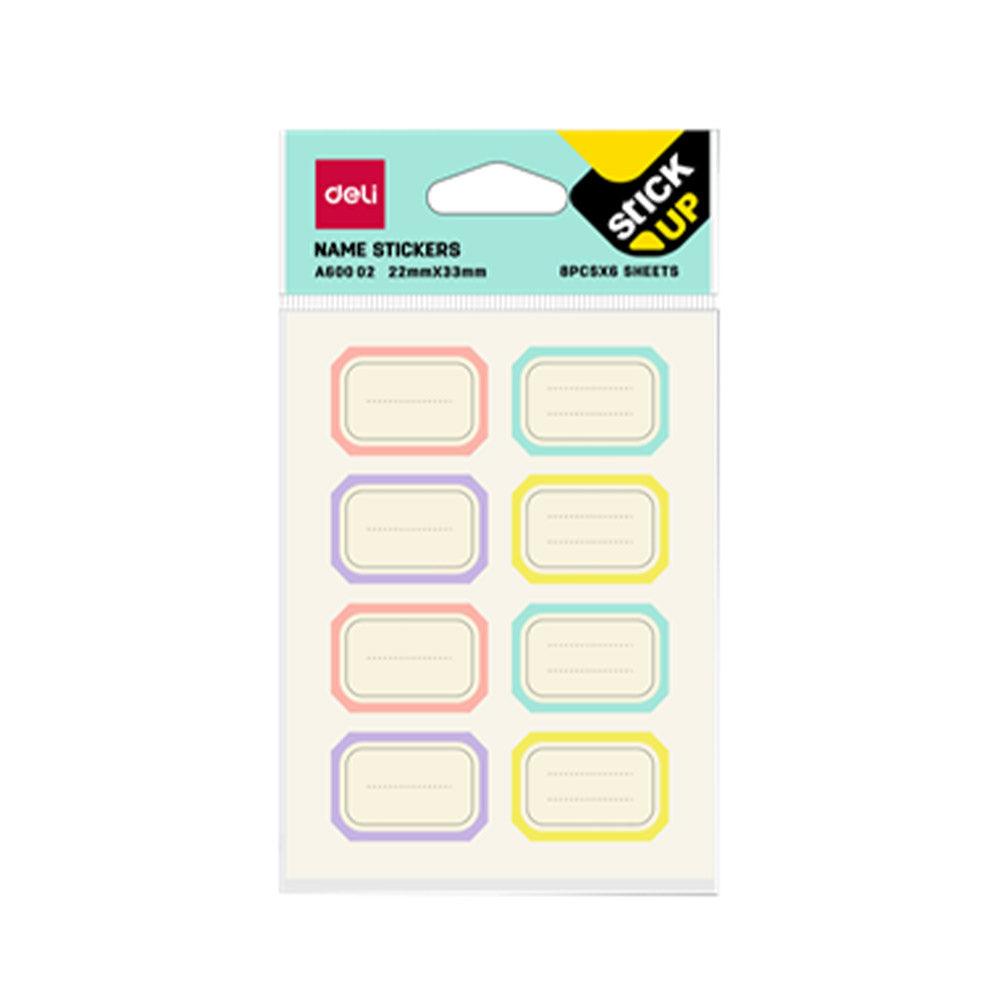 Deli A60002 Names Stickers 8 pcs ( 6 sheets) - Karout Online -Karout Online Shopping In lebanon - Karout Express Delivery 