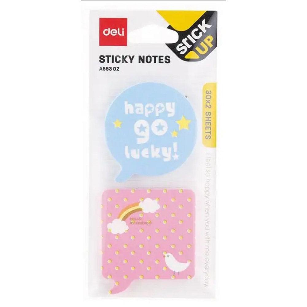 Deli A55302 Strong Adhesive Sticky Notes Fashion Design 30x2 Sheets - Karout Online -Karout Online Shopping In lebanon - Karout Express Delivery 
