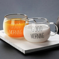 Glass Mug / Good Morning 350 ml  / 22FK025 - Karout Online -Karout Online Shopping In lebanon - Karout Express Delivery 