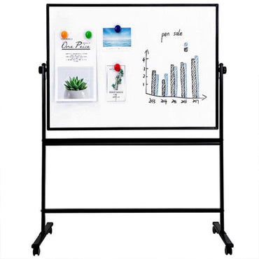 Deli 7882 Double Sided White Board with Stand and Roller 90 x 120cm - Karout Online -Karout Online Shopping In lebanon - Karout Express Delivery 