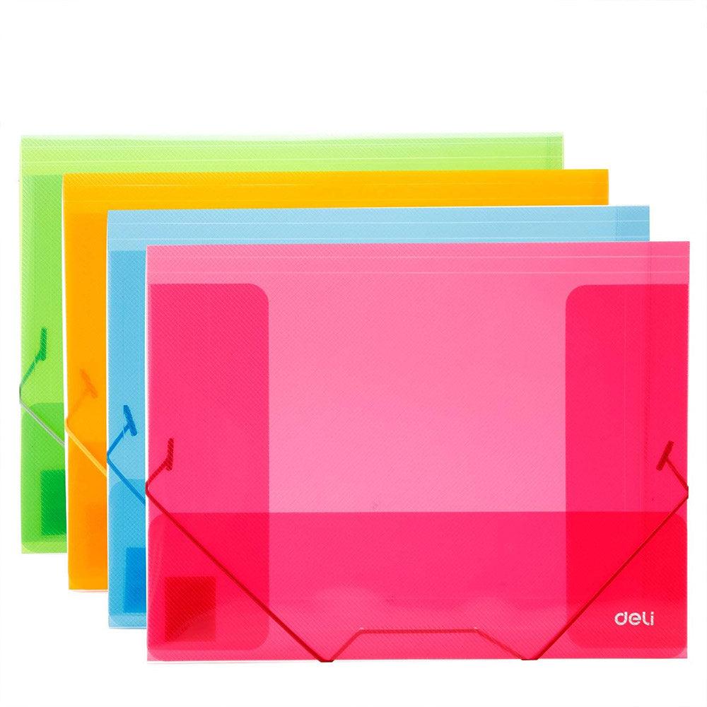 Deli E39504 3-Flap Elastic Folder A4 - Karout Online -Karout Online Shopping In lebanon - Karout Express Delivery 