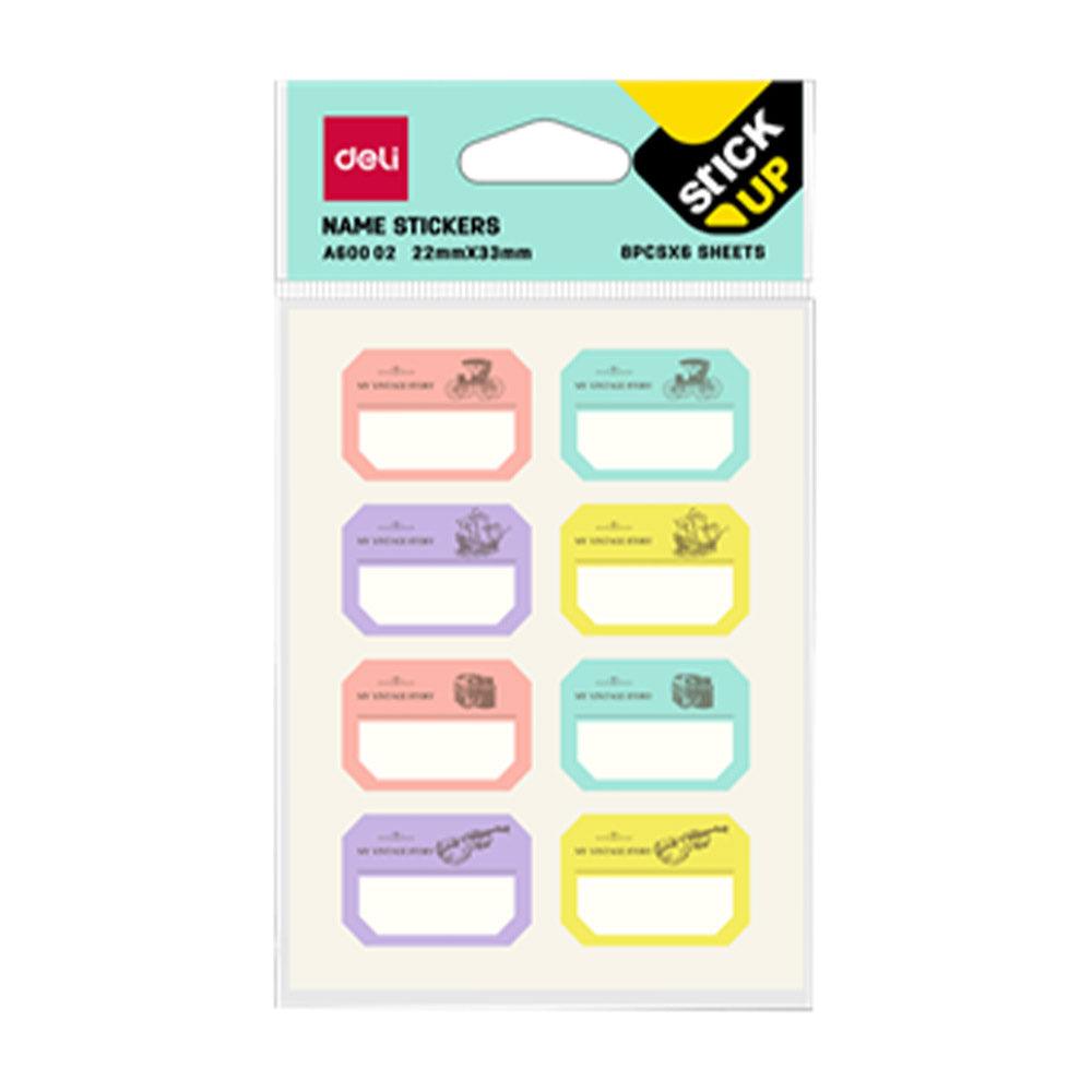 Deli A60002 Names Stickers 8 pcs ( 6 sheets) - Karout Online -Karout Online Shopping In lebanon - Karout Express Delivery 