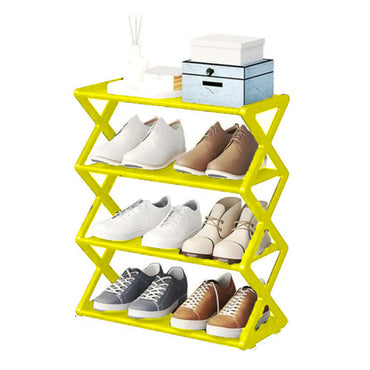 4Layers Simple X-Shaped Multi-Layer Dustproof Shoe Rack, DIY Assembly Shoe Cabinet, Multi-Purpose Storage Rack, Dormitory Shoe Rack / 81479/ YH8809-4