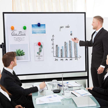 Deli 7882 Double Sided White Board with Stand and Roller 90 x 120cm - Karout Online -Karout Online Shopping In lebanon - Karout Express Delivery 