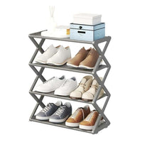 4Layers Simple X-Shaped Multi-Layer Dustproof Shoe Rack, DIY Assembly Shoe Cabinet, Multi-Purpose Storage Rack, Dormitory Shoe Rack / 81479/ YH8809-4
