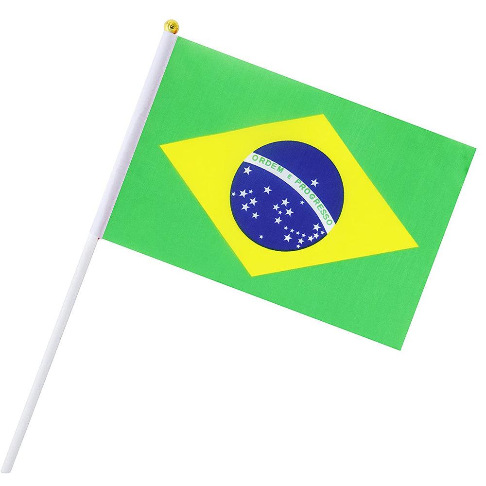 World Cup Big Brazil Hand Flag 60 x 90 cm with Plastic Stick - Karout Online -Karout Online Shopping In lebanon - Karout Express Delivery 