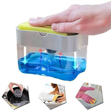 Organizer Soap Pump Dispenser And Sponge / 8127 - Karout Online -Karout Online Shopping In lebanon - Karout Express Delivery 