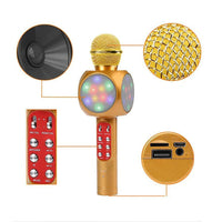 WS-1816 Wireless bluetooth Karaoke Microphone Mic USB Speaker Home KTV Play.