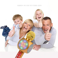 WS-1816 Wireless bluetooth Karaoke Microphone Mic USB Speaker Home KTV Play.