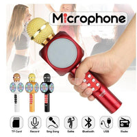 WS-1816 Wireless bluetooth Karaoke Microphone Mic USB Speaker Home KTV Play.