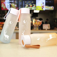 Water Bottle Gradient Plastic Sports Cup Transparent Girl Leakproof Drop-proof Drinking Portable Outdoor Water Bottles 500ml / 6952446454517