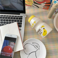 **NET**Summer Water Bottle Creative Fruit Plastic Portable Water Bottles For Kids Girl Anti-Fall Water Cup 480ml / 2216