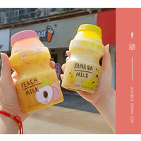 **NET**Summer Water Bottle Creative Fruit Plastic Portable Water Bottles For Kids Girl Anti-Fall Water Cup 480ml / 2216