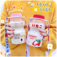 **NET**Summer Water Bottle Creative Fruit Plastic Portable Water Bottles For Kids Girl Anti-Fall Water Cup 480ml / 2216