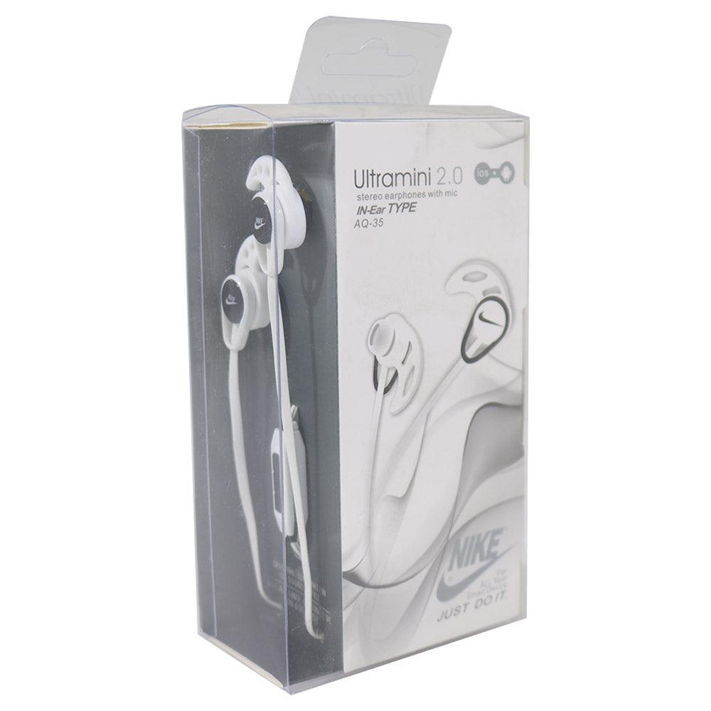 Ultra Mini 2.0 stereo earphones with mic in ear type AQ-35 NIKE - Karout Online -Karout Online Shopping In lebanon - Karout Express Delivery 