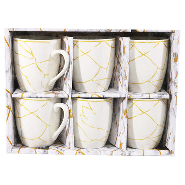 Set of Six Porcelain Mug - Karout Online -Karout Online Shopping In lebanon - Karout Express Delivery 