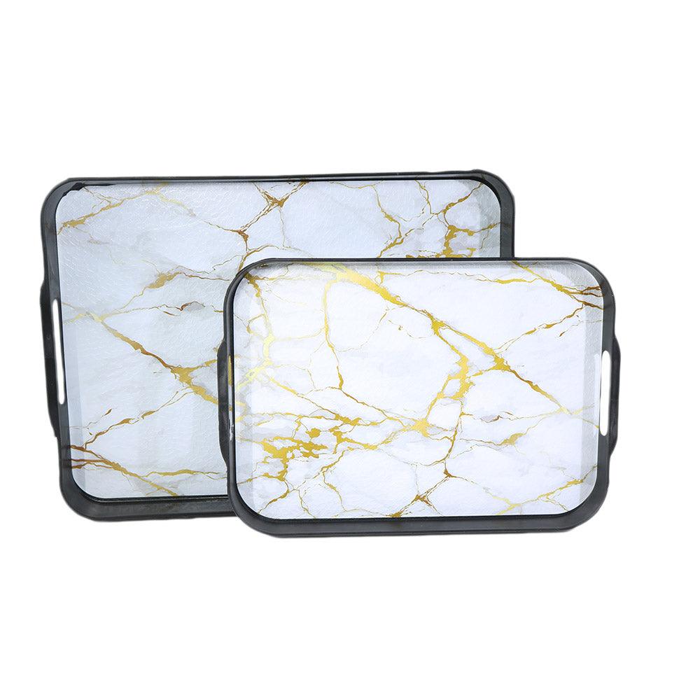 Plastic Decorative tray Set of 2 pcs - Karout Online -Karout Online Shopping In lebanon - Karout Express Delivery 
