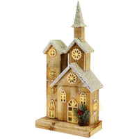 Light Wood House Christmas decoration LED 45 CM - Z18-003.