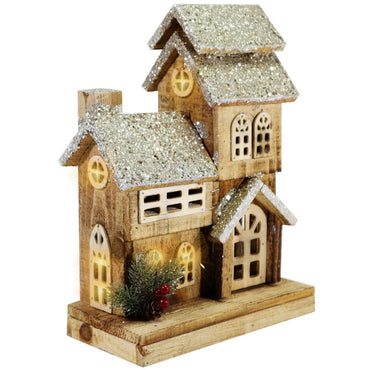 Light Wood House Christmas Decoration LED 32 CM - Z18-025.