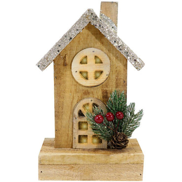 Light Wood House Christmas Decoration LED 20 CM - Z18-027.