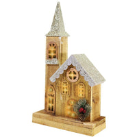 Light Wood House Christmas Decoration LED 40 CM - Z18-062.