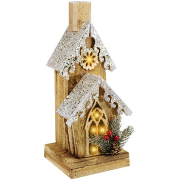 Light Wood House Christmas Decoration LED 30 CM - Z18-064.