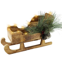 Light Wood Santa Clause Chariot Christmas Decoration LED 24 Cm - Z18-074.