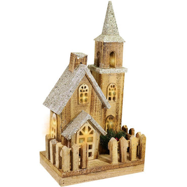 Light Wood House Christmas Decoration LED 46 CM - Z18-075.