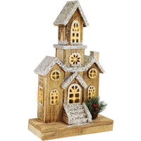Light Wood House Christmas Decoration LED 37 CM - Z18-077.