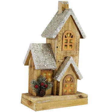Light Wood House Christmas Decoration LED 35 CM - Z18-088.