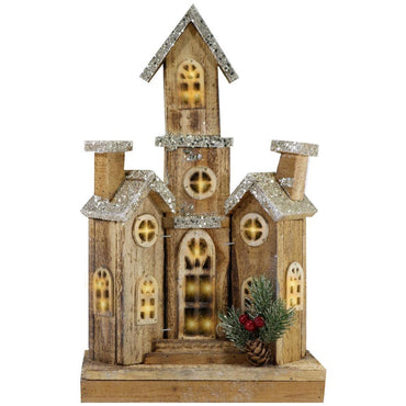 Light Wood House Christmas decoration LED 37 CM - Z18-089.