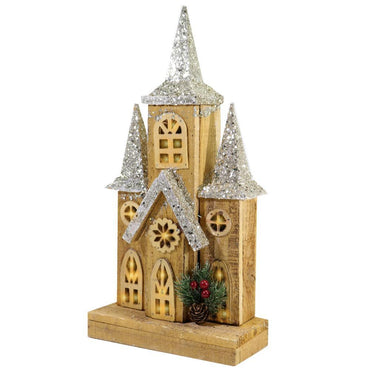 Light Wood House Christmas Decoration LED 40 CM - Z18-095.