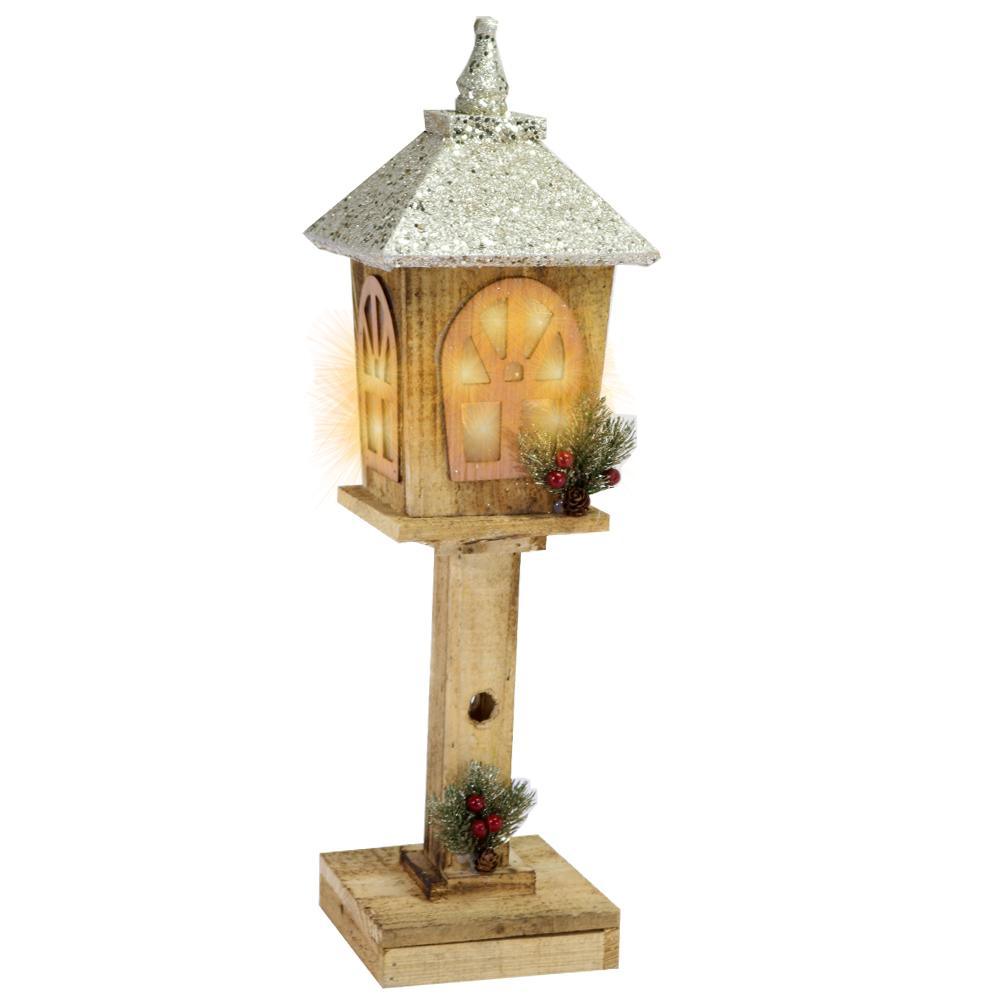 Light Wood House Christmas Decoration LED With Stand - Z18-107.