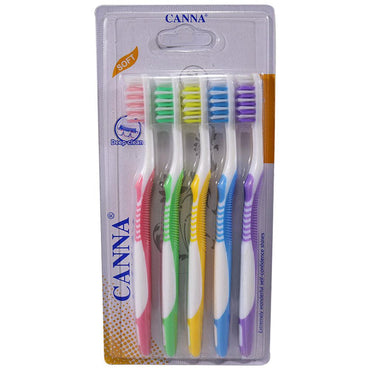 CANNA Soft Toothbrush Set (5 Pcs) - Karout Online -Karout Online Shopping In lebanon - Karout Express Delivery 