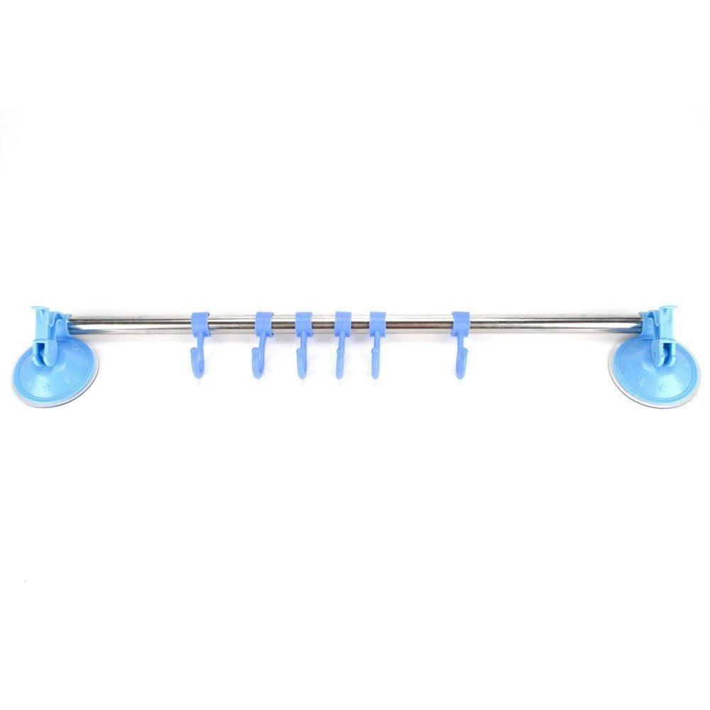 Strong Wall Attachable 6 Hooks Multifunction Hanger with Suction Cup - Karout Online -Karout Online Shopping In lebanon - Karout Express Delivery 