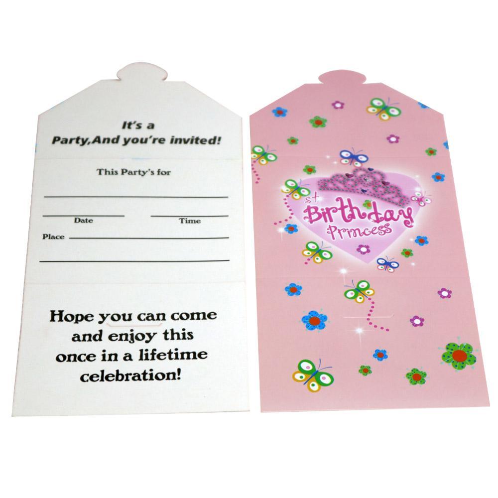 Birthday-Princess Invitation Cards(10 Pcs) / Ab-115 Birthday & Party Supplies