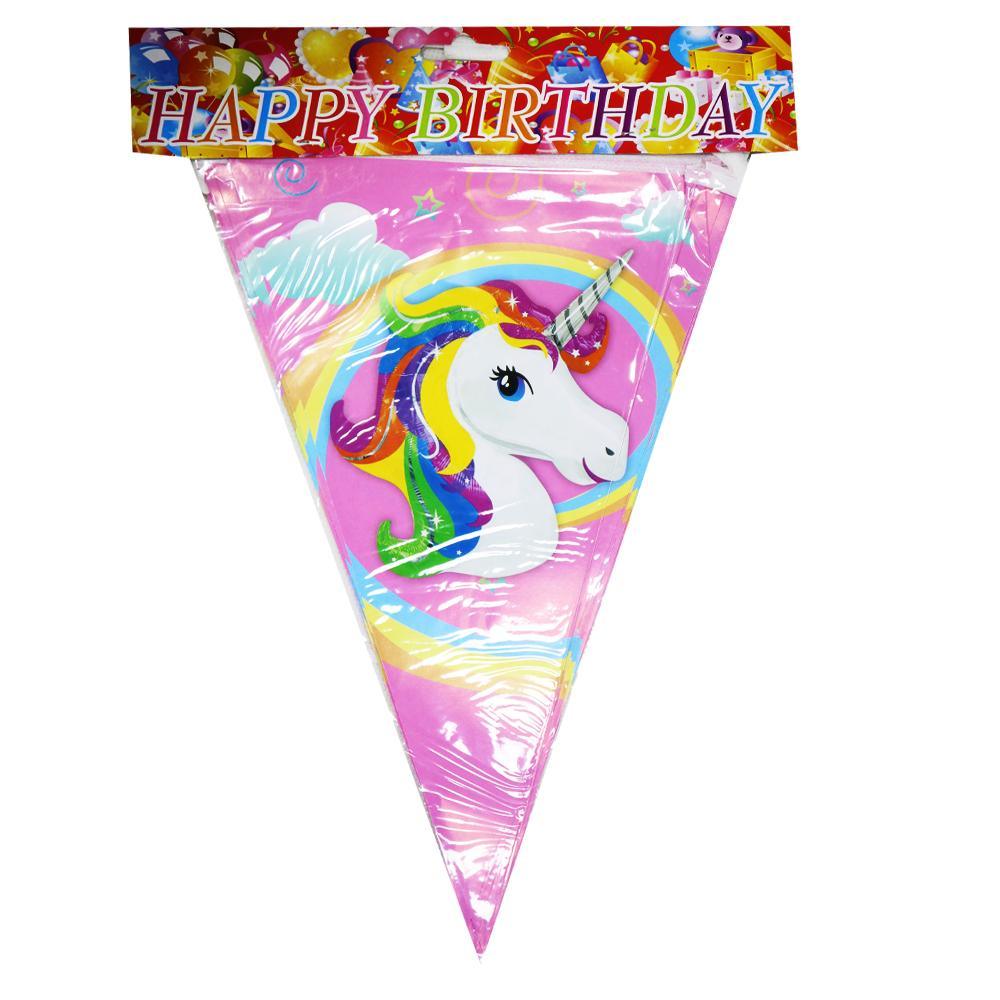 Unicorn-Flag Banners ( 10 Pcs) / Ab-67 Birthday & Party Supplies