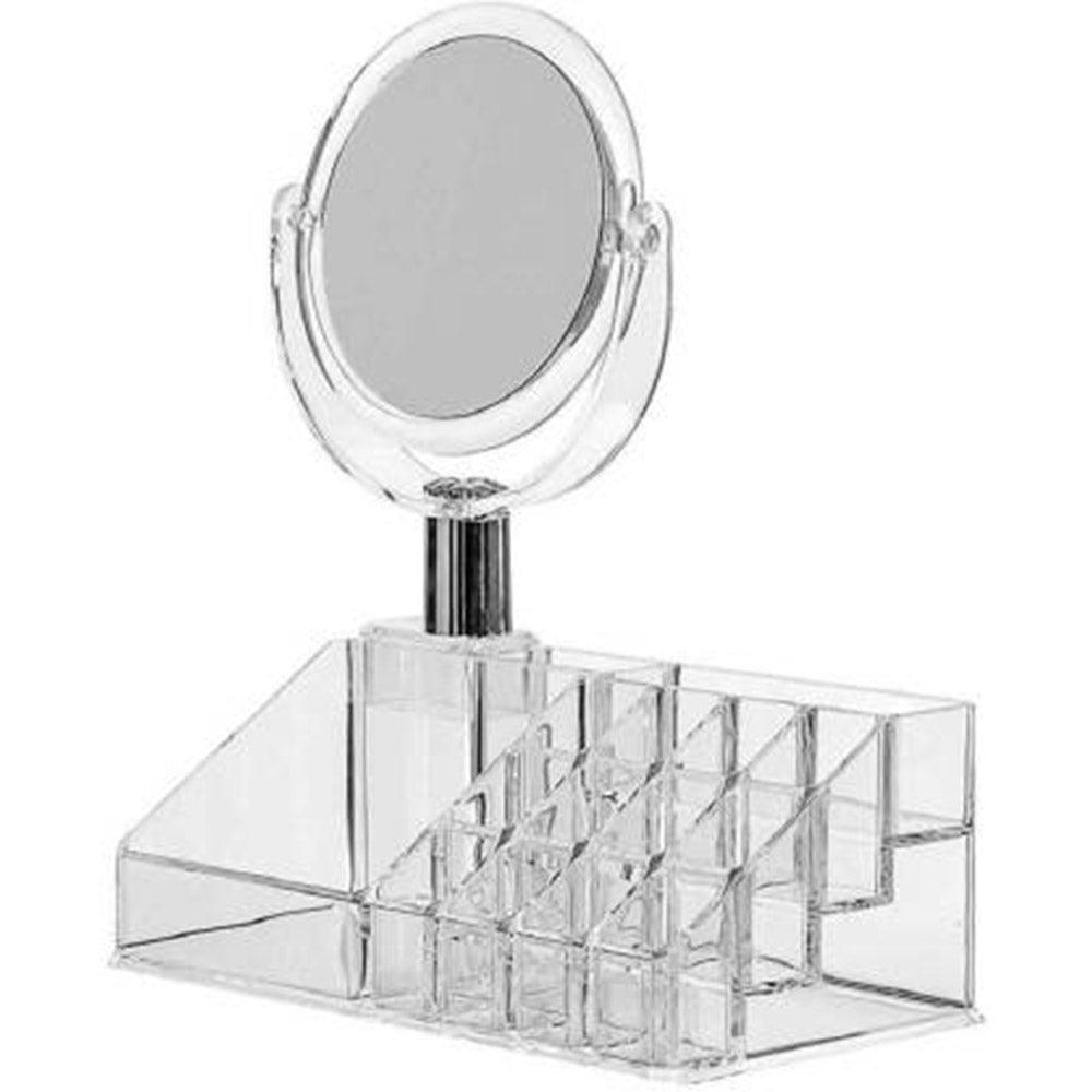 Acrylic Cosmetic Makeup Organizer with Makeup Mirror - Karout Online -Karout Online Shopping In lebanon - Karout Express Delivery 