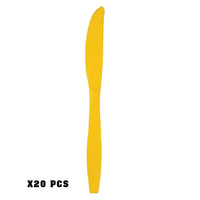 Knife Plastic Cutlery K-233 Yellow Birthday & Party Supplies